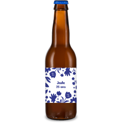 Bière personnalisée - Anniversaire Fleurs Bleues | La French Mousse