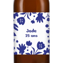 Bière personnalisée - Anniversaire Fleurs Bleues | La French Mousse