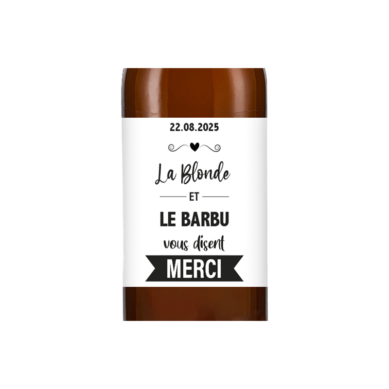 Bière personnalisée - Mariage humour merci | La French Mousse