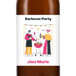 Bière personnalisée - Barbecue Party Jaune & Rose | La French Mousse