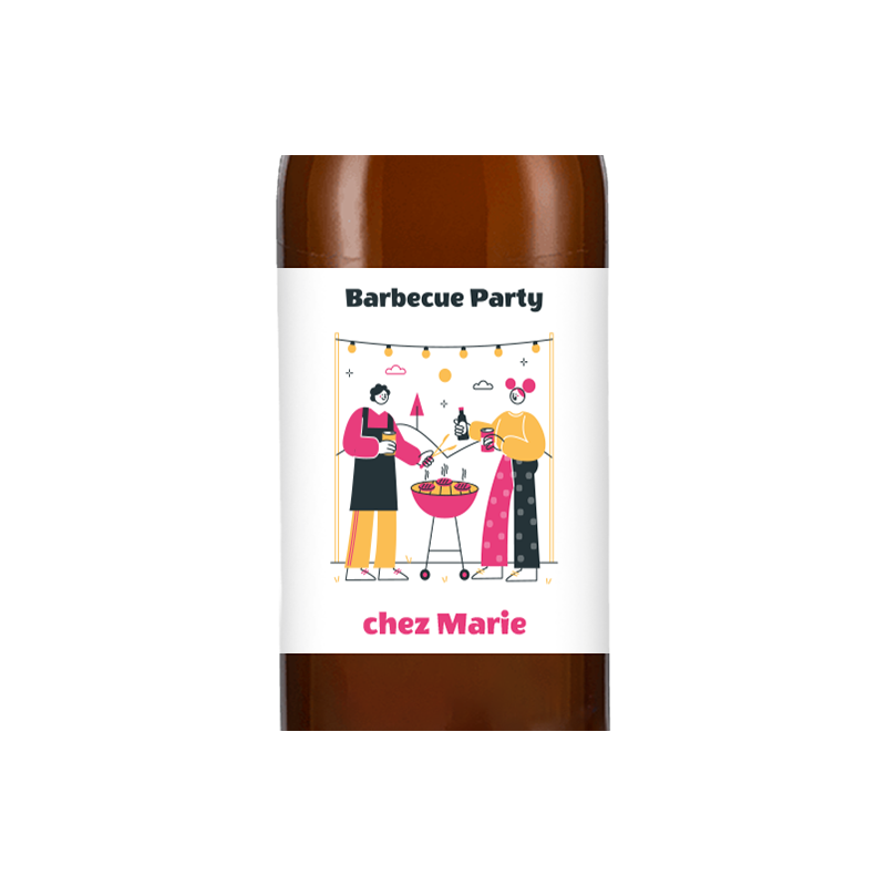 Bière personnalisée - Barbecue Party Jaune & Rose | La French Mousse Bière personnalisée - Barbecue Party Jaune & Rose | La French Mousse