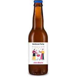 Bière personnalisée - Barbecue Party Jaune & Rose | La French Mousse