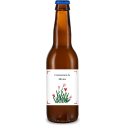 Bière personnalisée - Communion Cœurs Fleurs | La French Mousse