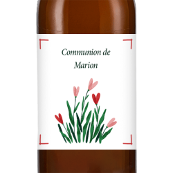 Bière personnalisée - Communion Cœurs Fleurs | La French Mousse