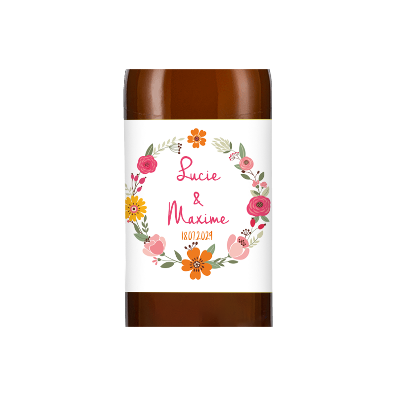 Bière personnalisée - Mariage Couronne Bloom | La French Mousse