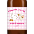 Bière personnalisée - Annonce Grossesse Cigogne Rose| La French Mousse
