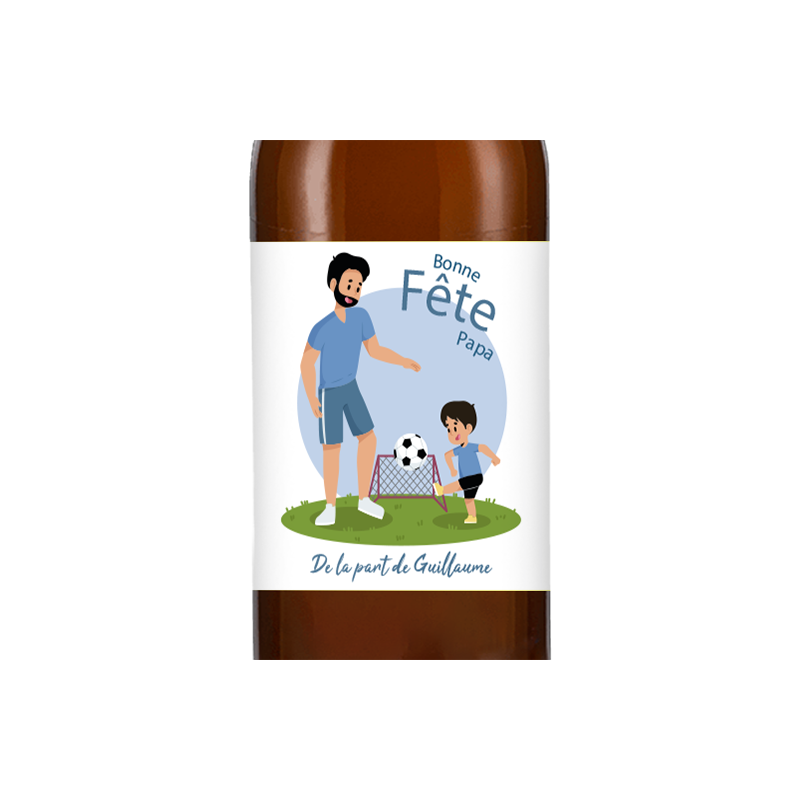 Bière personnalisée - Bonne fête papa Foot | La French Mousse