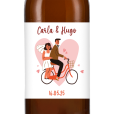 Bière personnalisée - Mariage couple à vélo | La French Mousse