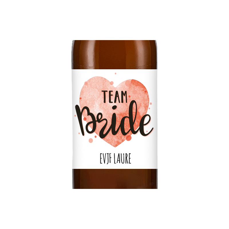 Bière personnalisée - EVJF team bride cœur rose | La French Mousse