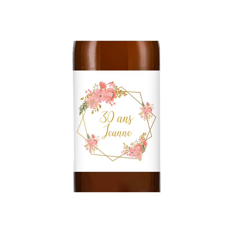 Bière personnalisée - Anniversaire couronne rose | La French Mousse