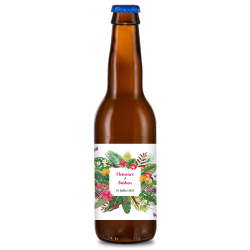 Bière personnalisée - Mariage floral tropical | La French Mousse