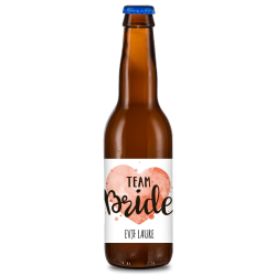 Bière personnalisée - EVJF team bride cœur rose | La French Mousse