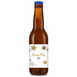 Bière personnalisée - Noël étoiles or | La French Mousse