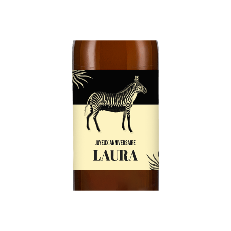 Bière personnalisée - Anniversaire Animal Zèbre | La French Mousse