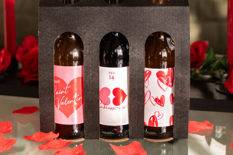 Bières personnalisées saint valentin
